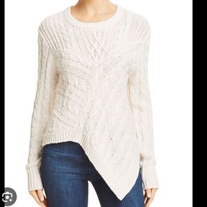 Aqua - Asymmetric Cable Knit Sweater - Sz S